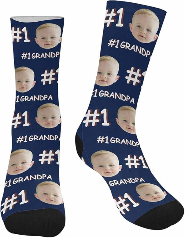 InterestPrint Custom Face Socks for Men Women Personalized Photo Socks for Dad | Amazon (US)