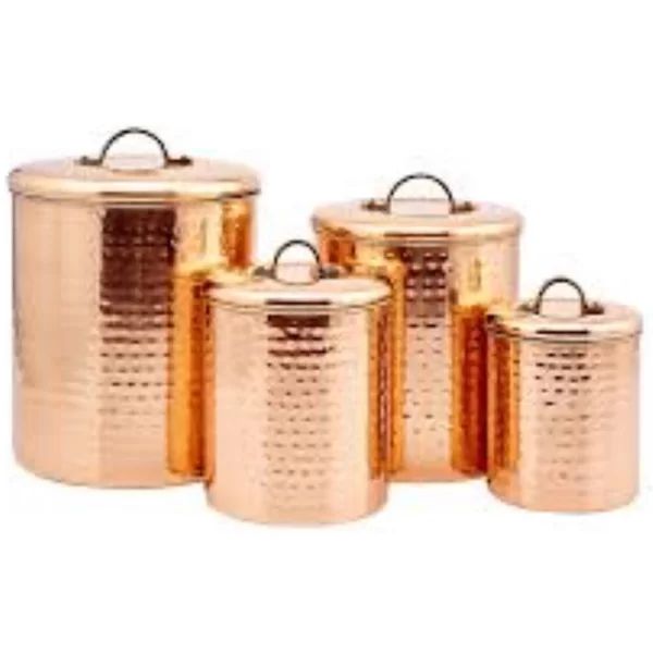 Stainless Steel Hammered 4 Piece Kitchen Canister Set | Wayfair North America