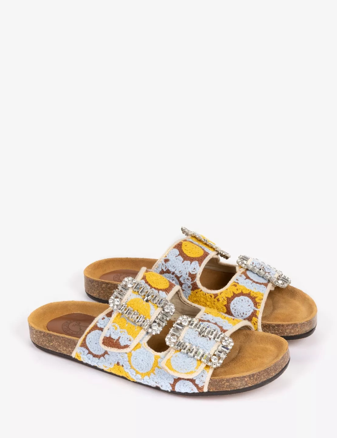 Pool Diamante Crochet Slide - Sky/Honey | Penelope Chilvers