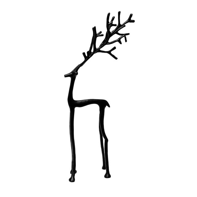 Black Metal Deer Christmas Tabletop Decor, 16 in, by Holiday Time | Walmart (US)