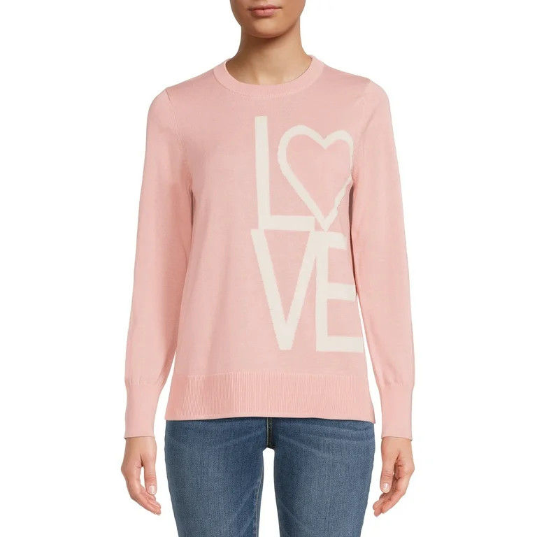 Time and Tru Women's Long Sleeve Pullover Talking Sweaters | Walmart (US)