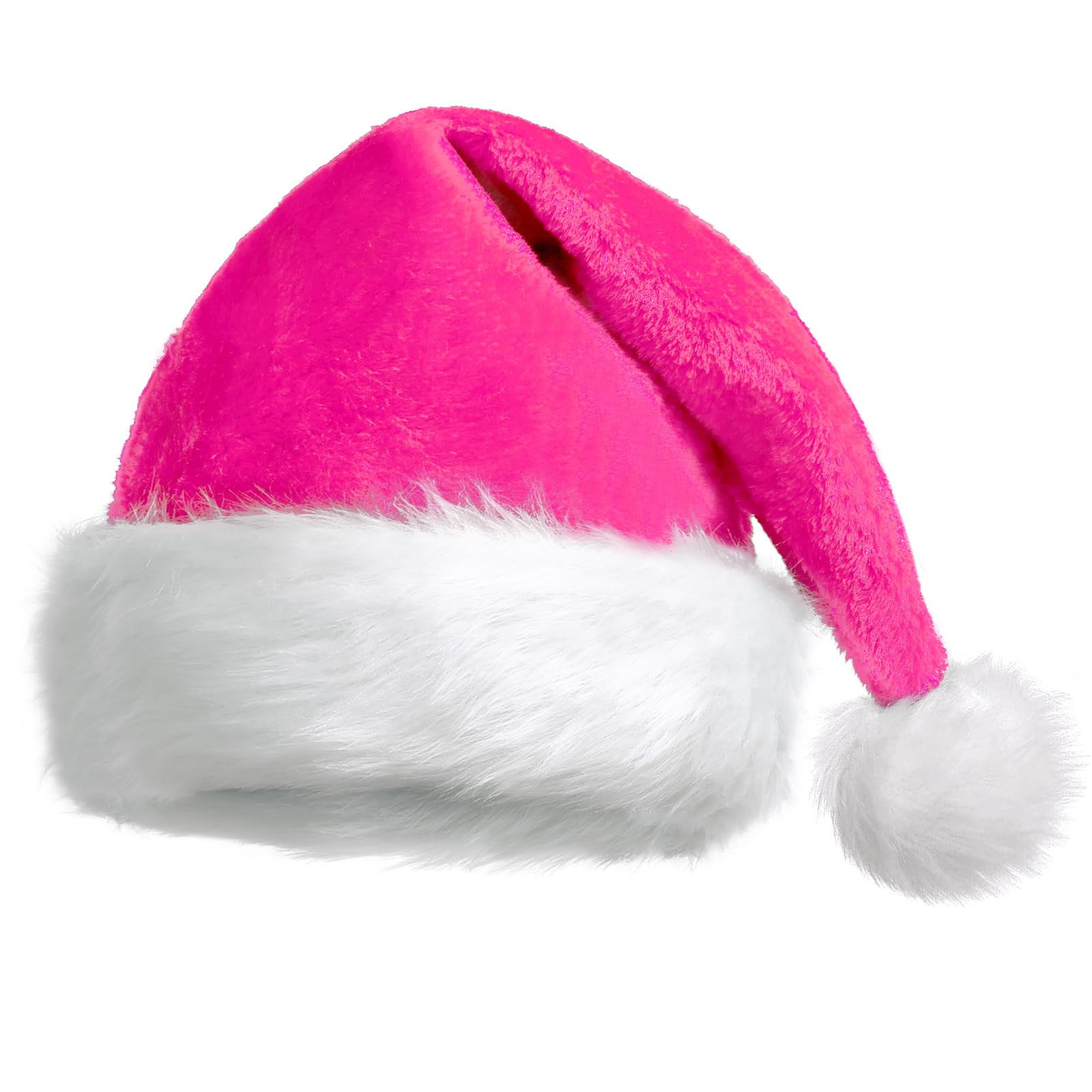 Santa Hat - Pink Velvet Father Christmas Hat, Luxury Adult Xmas Costume | Amazon (UK)