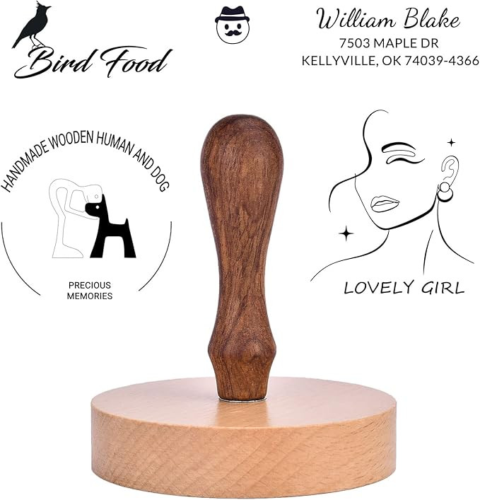 Custom Stamp - Personalized Logo/Address/Name Stamp Multiple Sizes Wooden Rubber Stamps | Amazon (US)