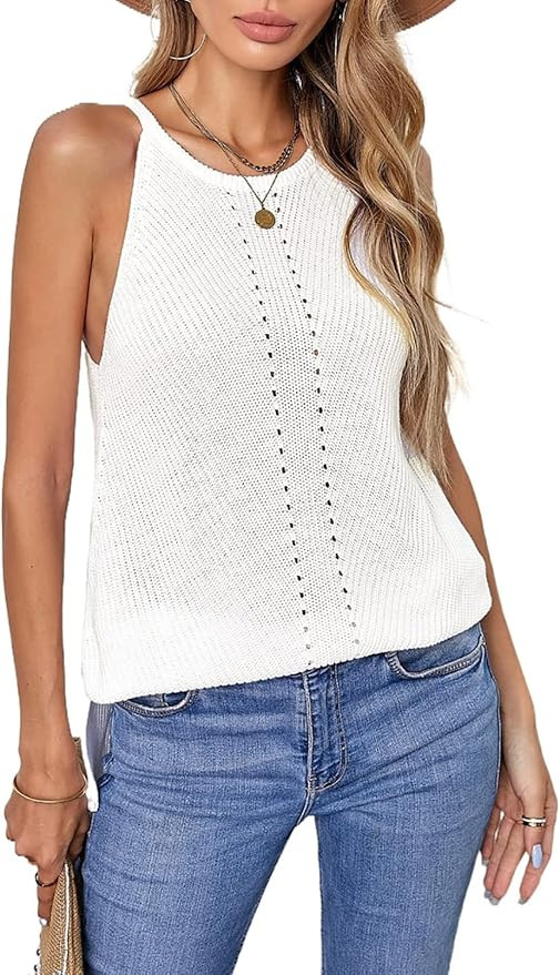 Sidefeel Womens V Neck Spaghetti Strap Flowy Tank Loose Sleeveless Shirt Blouse S-2XL | Amazon (US)