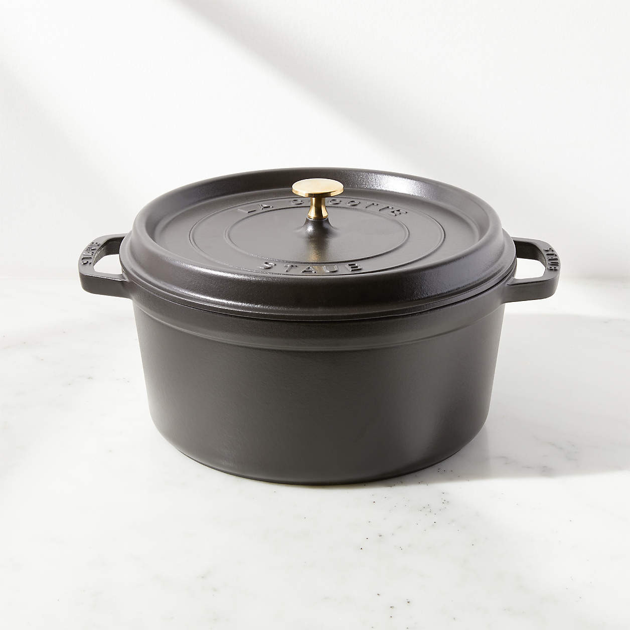 Staub 7-Qt Matte Black Cocotte + Reviews | Crate & Barrel | Crate & Barrel