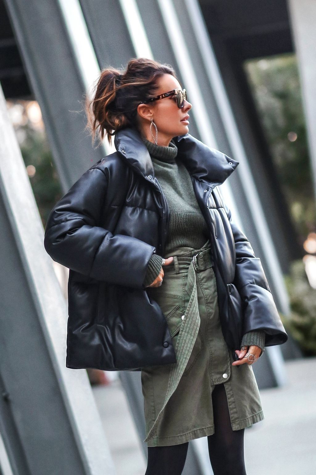 Oversized Vegan Leather Puffer | Avec Les Files
