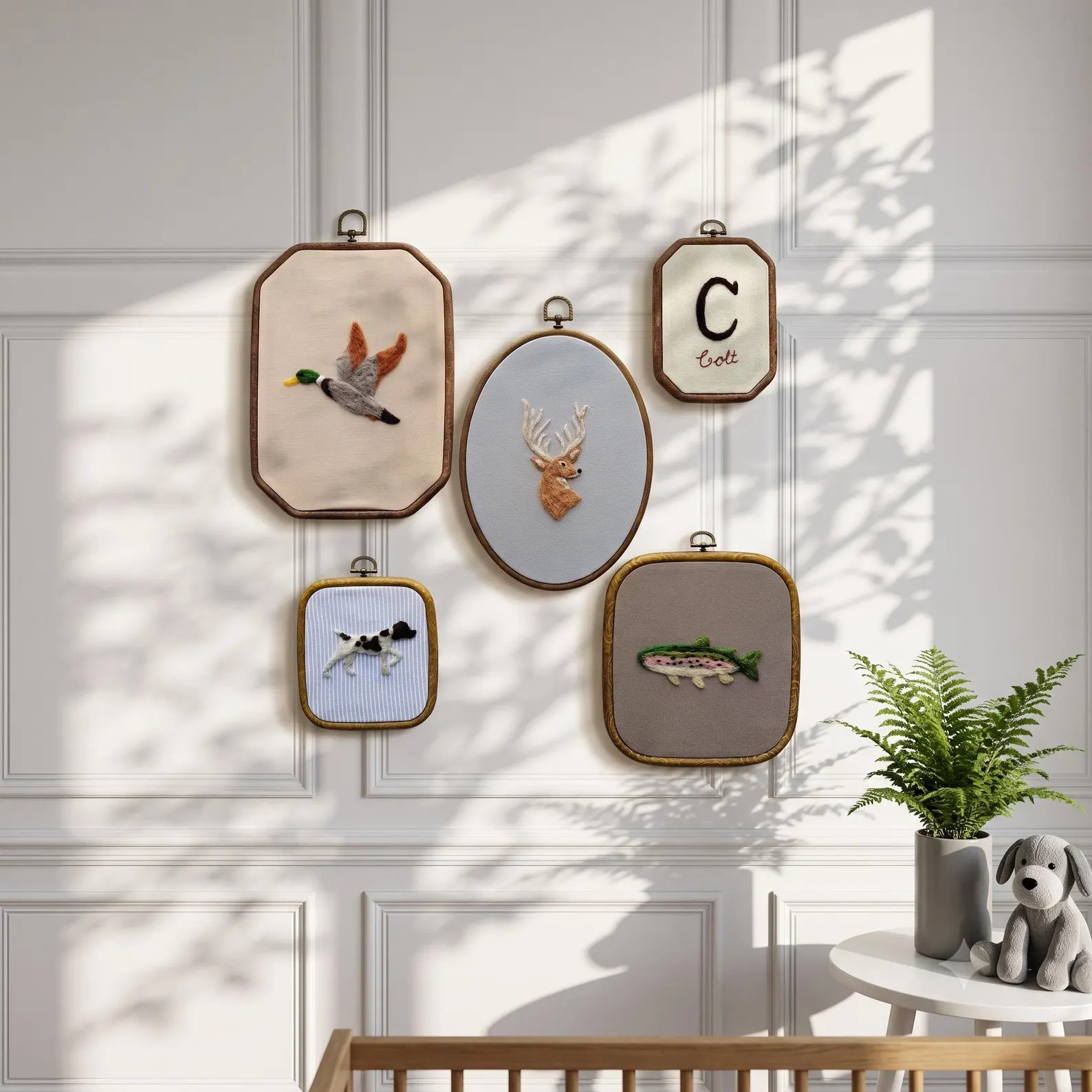 Personalized Hunting Nursery Decor Set | Felt Woodland Wall Art | Deer Duck Trout Hunting Dog Nur... | Etsy (Global)