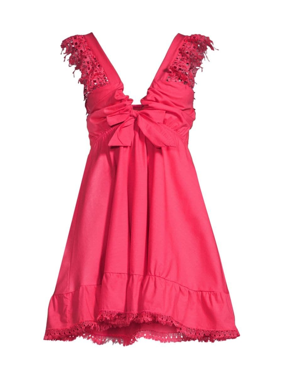 Farrah Lace Trim Mini Dress | Saks Fifth Avenue
