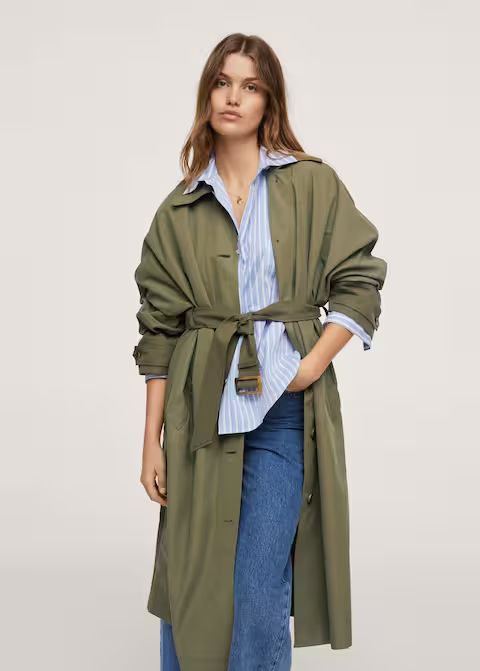 Cotton trench coat with quilted lining | MANGO (US)