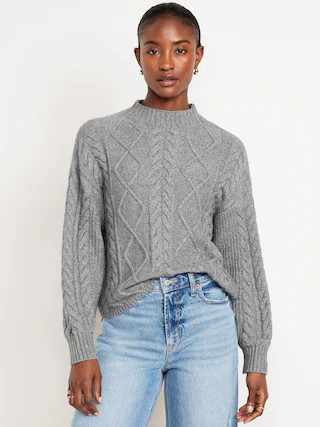 SoSoft Crop Cable-Knit Sweater | Old Navy (CA)
