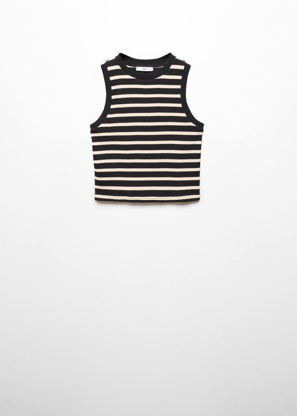 Striped cotton-blend top -  Women | Mango United Kingdom | MANGO (UK)