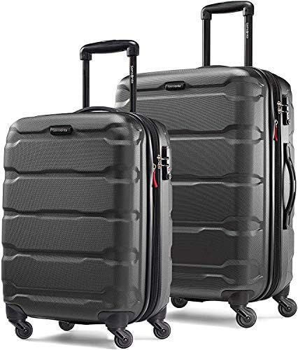 Samsonite Omni PC Hardside Expandable Luggage with Spinner Wheels, Black, 2-Piece Set (20/24) | Amazon (US)