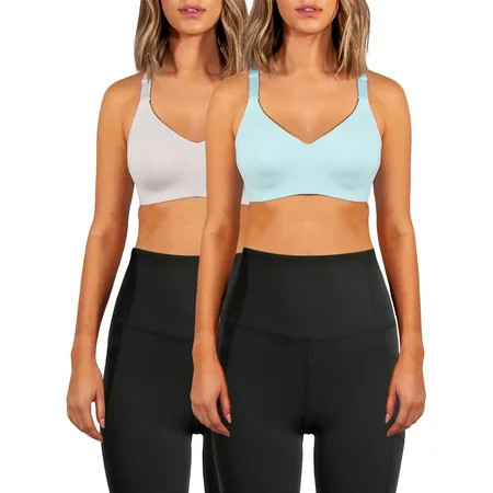 Avia Wireless Sports Bra for Women High Support XS-3XL 2-Pack | Walmart (US)
