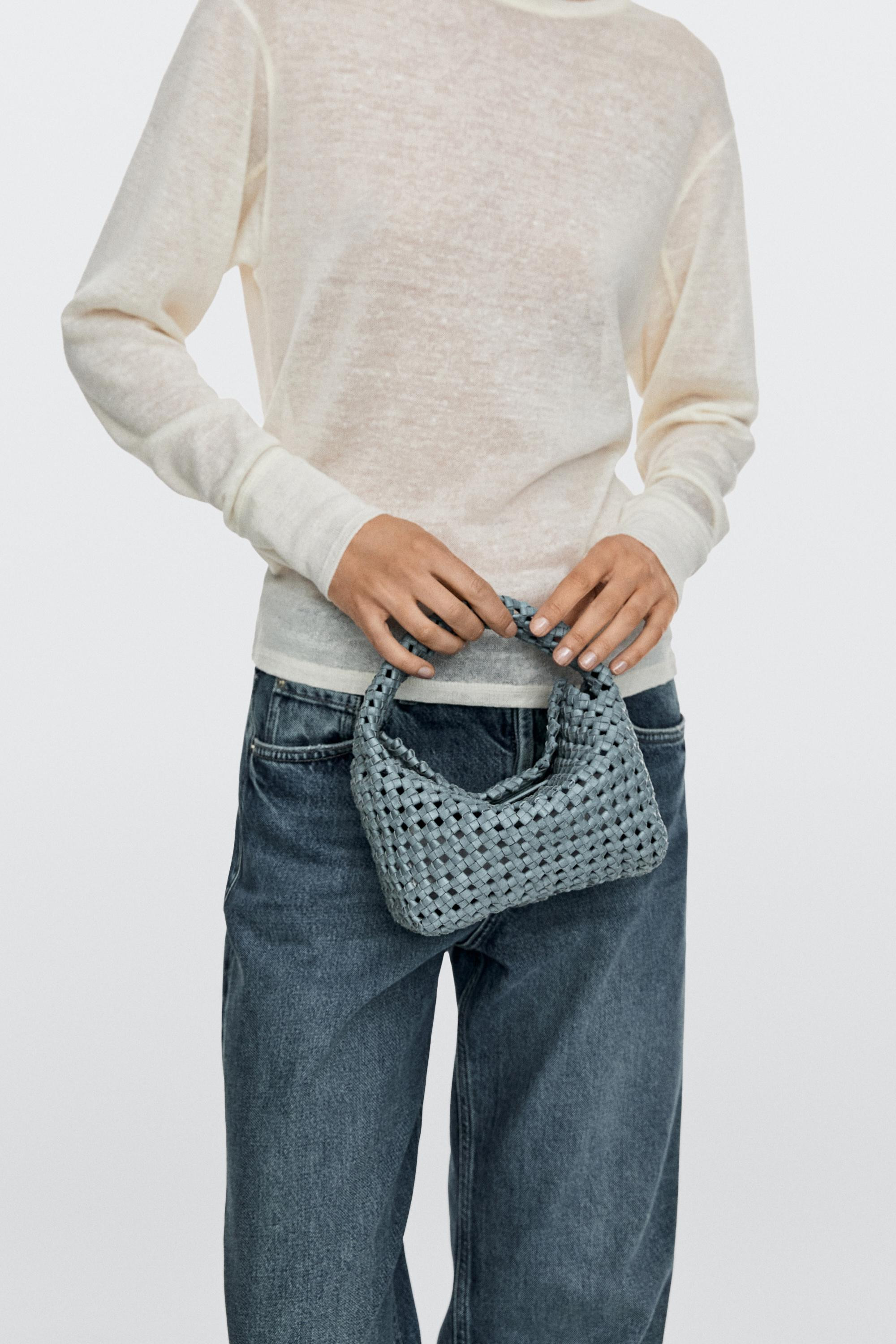 Braided leather mini bag | Massimo Dutti US