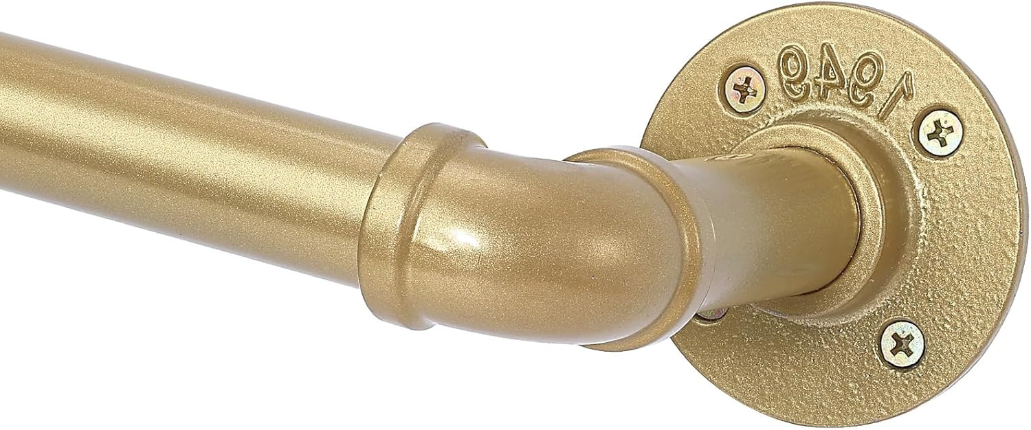 Curtain Rods - 28-48 Inches, Industrial 1-Inch, Wrap Around Gold Design, Indoor/Outdoor Room Divi... | Amazon (US)