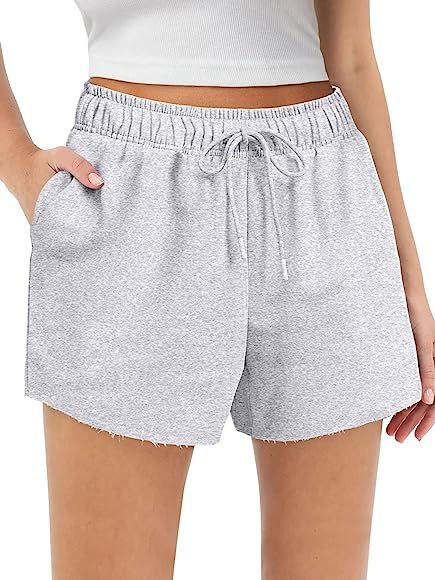 AUTOMET Womens Sweat Shorts Casual High Waisted Shorts Lounge Athletic Comfy Drawstring Shorts wi... | Amazon (US)