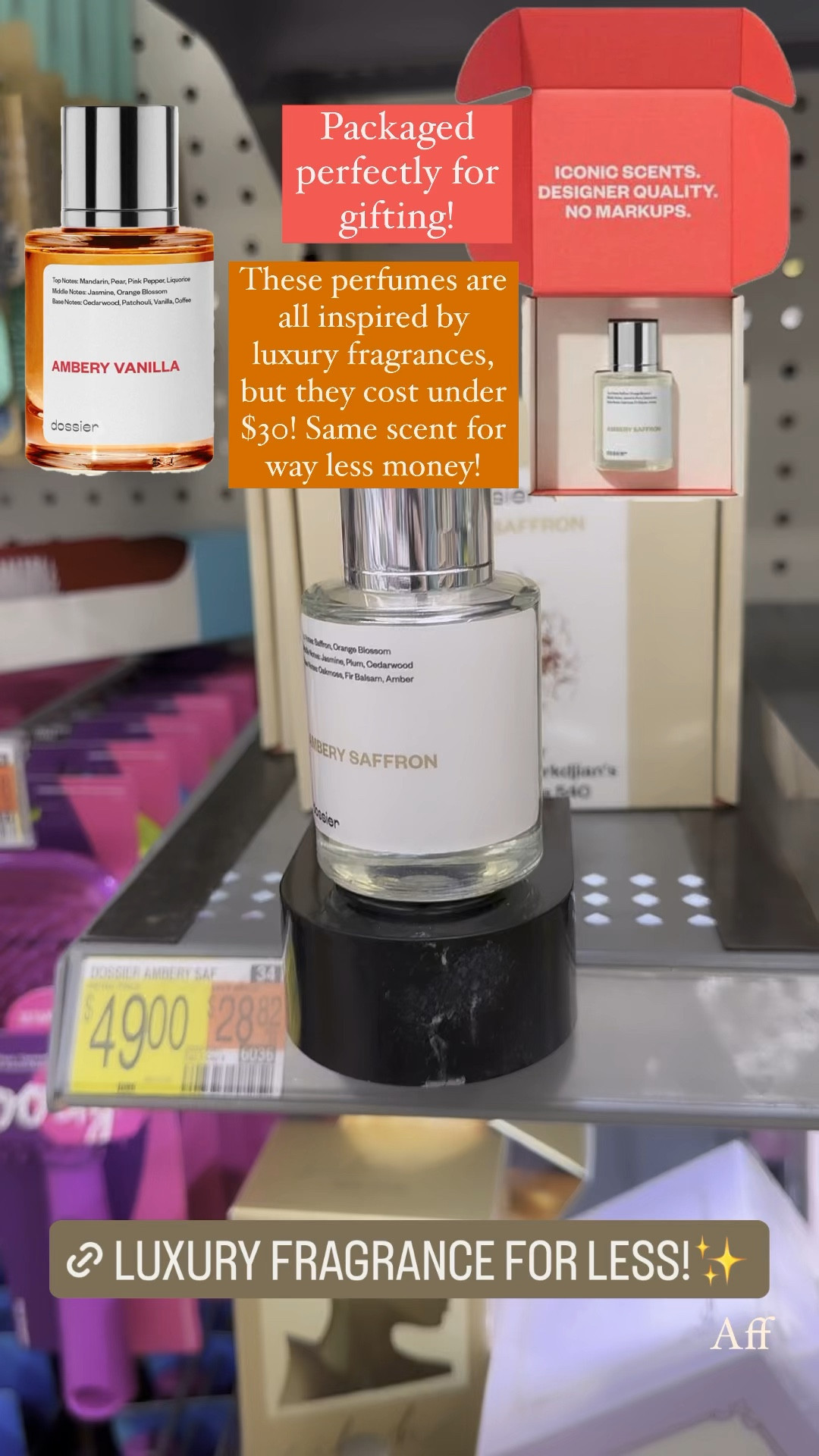 These dossier perfumes are so awesome because they are inspired by luxury fragrances but are a fraction of the cost! And several are on sale for Black Friday for under $25! These would make amazing gifts or stocking stuffers.
.............
favorite things party gifts, YSL perfume dupe, baccarat rouge 540 dupe, perfume dupe, fragrance dupe, Walmart Black Friday sale, gifts for her, gifts for friends, gifts for teachers, get the look or less, frangrange sale, perfume sale, luxury fragrance, luxury perfume, gifts for women, gifts for her, gifts for wife, gifts for moms, gifts for mother in law, gifts for grandmother, gifts for teens, gifts for girls, walmart beauty finds, beauty gifts, gifts for beauty lovers, stocking stuff under $25, gifts under $50, gifts under $25

#LTKCyberWeek #LTKbeauty #LTKfindsunder50