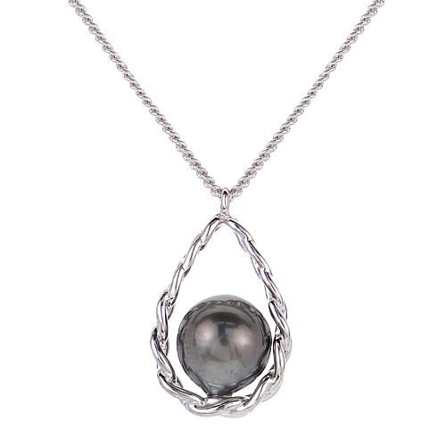 Sterling Silver 7-8mm Cultured Tahitian Black Pearl 18"" Necklace | HSN