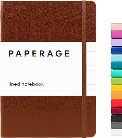 PAPERAGE Lined Journal Notebook, (Cognac), 160 Pages, Medium 5.7 inches x 8 inches - 100 gsm Thic... | Amazon (CA)