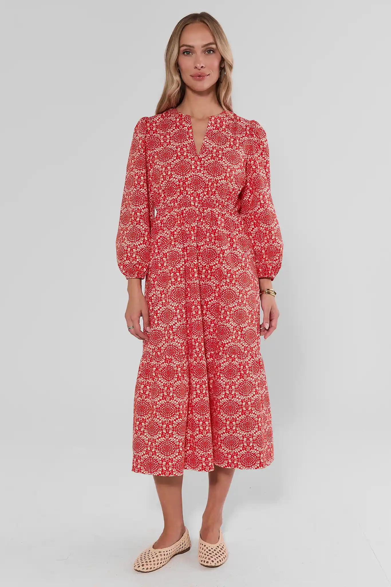 Hailey Poppy Printed Midi Dress | Avara