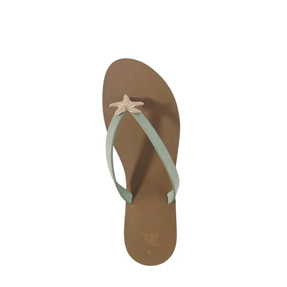 Time and Tru Women's Ornament Thong Sandals - Walmart.com | Walmart (US)