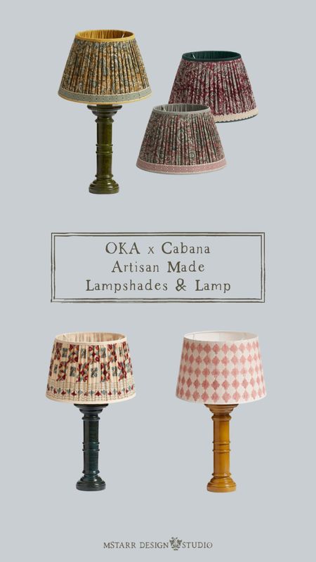 OKA x Cabana artisan made lampshades & lamp. 

British interiors, patterned lamp shades, home decor, global design, block print

#LTKhome #LTKFind