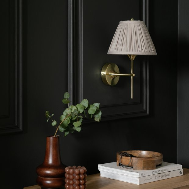 Buy Argos Home Pleated Shade Metal Wall Light - Satin Brass | Wall lights | Argos | argos.co.uk