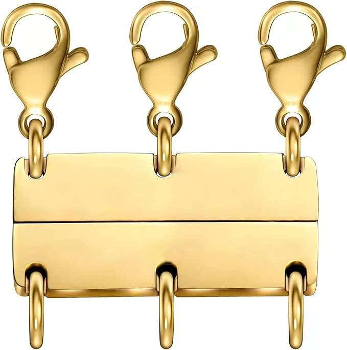 Qulltk Necklace Clasp Layering Jewelry Clasp 18K Gold and Silver Separator for Stackable Necklace... | Amazon (US)