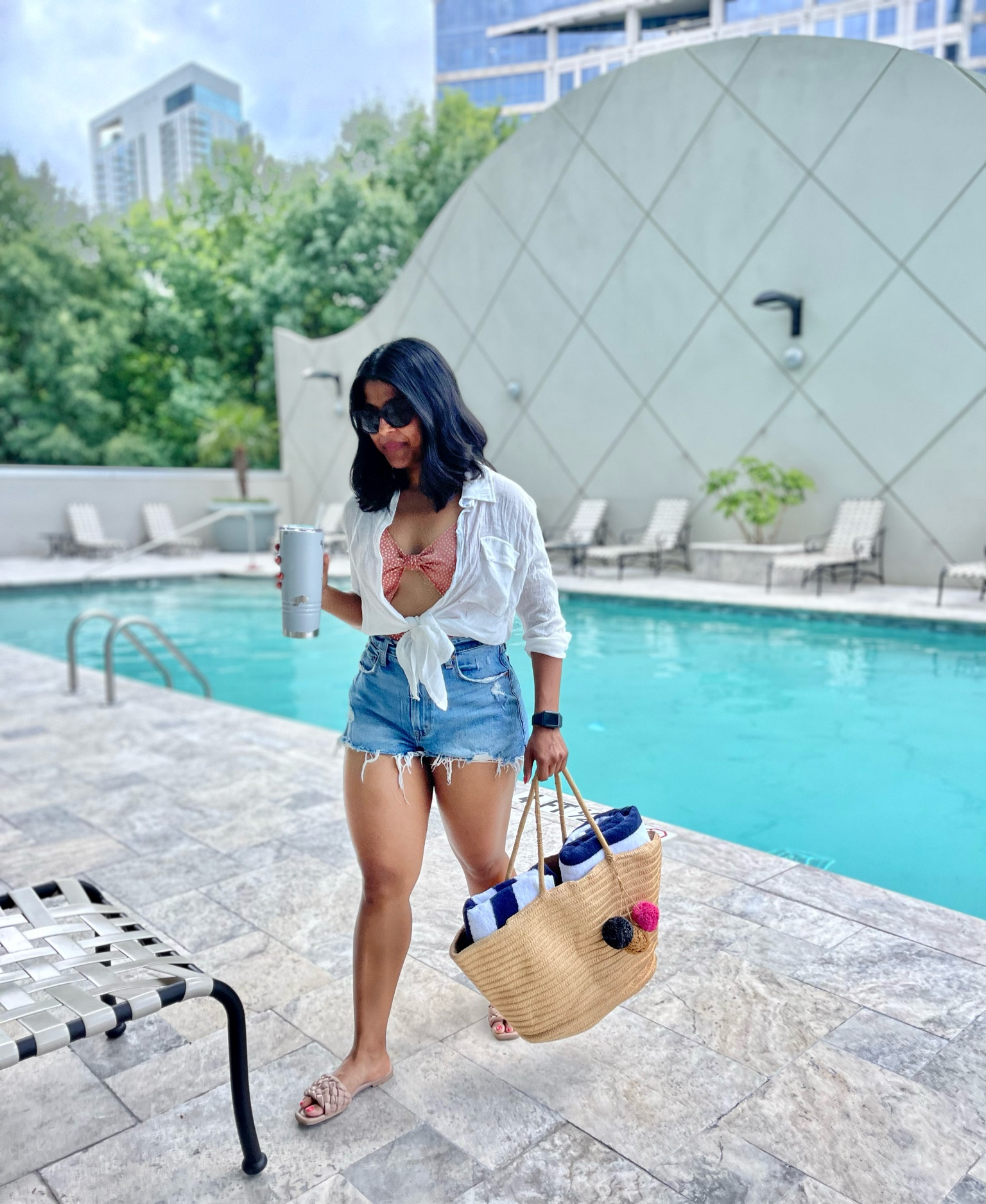 Pool or beach cover up you need from Amazon! It’s light and can be woren as a shirt when you’re ready to leave the pool or beach. Favorite shorts are from Abercrombie! These are the curve love high rise mom shorts.  Also love the curve love high rise 90s cutoff shorts from Abercrombie. #LTKunder100

#LTKSeasonal