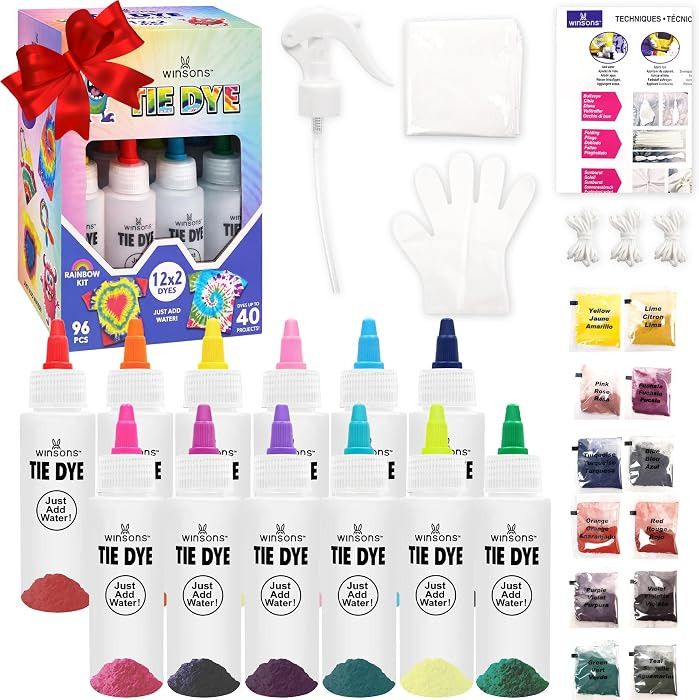 12 Colors Tie Dye Kit, Tie Dye Set for Kids, Pre-Filled Tye Dye Bottles, Non Toxic Permanent Fabr... | Amazon (US)