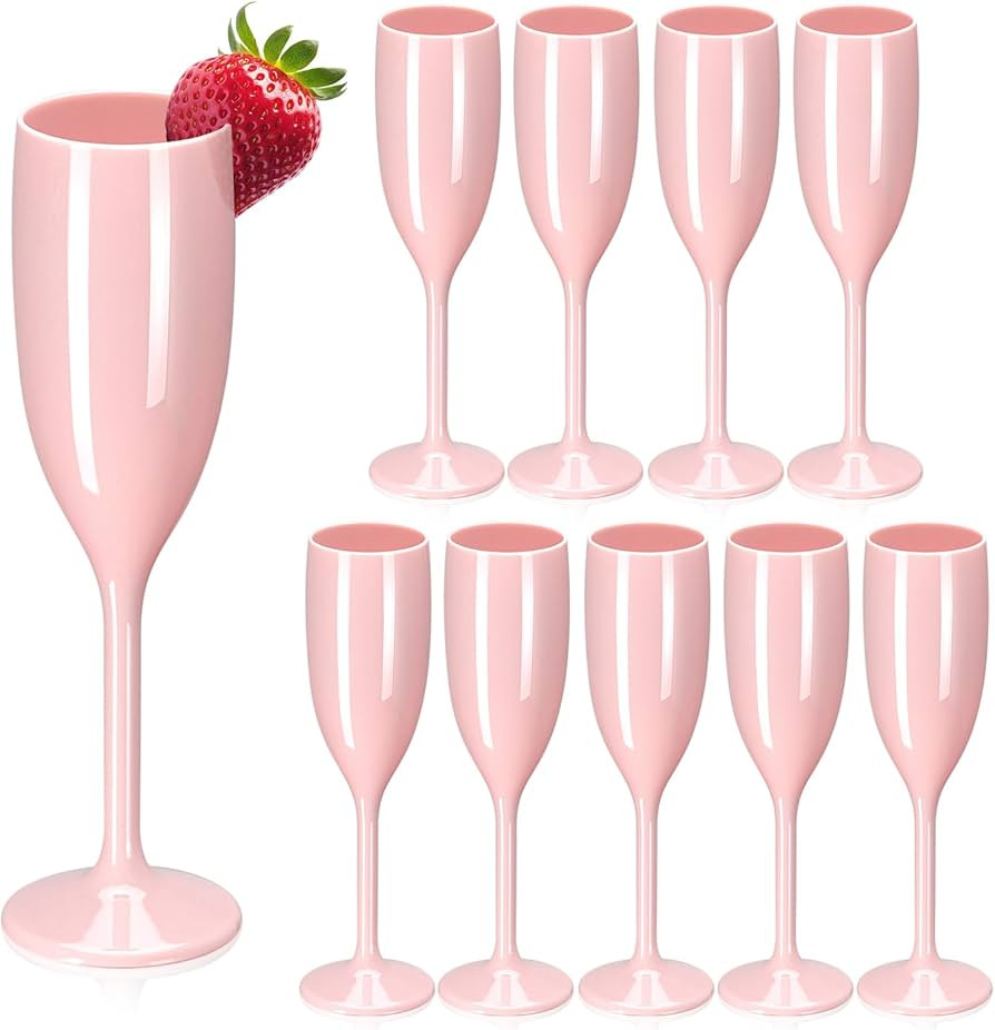 XUWAIDSGN Champagne Flute Acrylic Champagne Glasses Wedding Toasting Champagne Flute Goblet Plast... | Amazon (US)