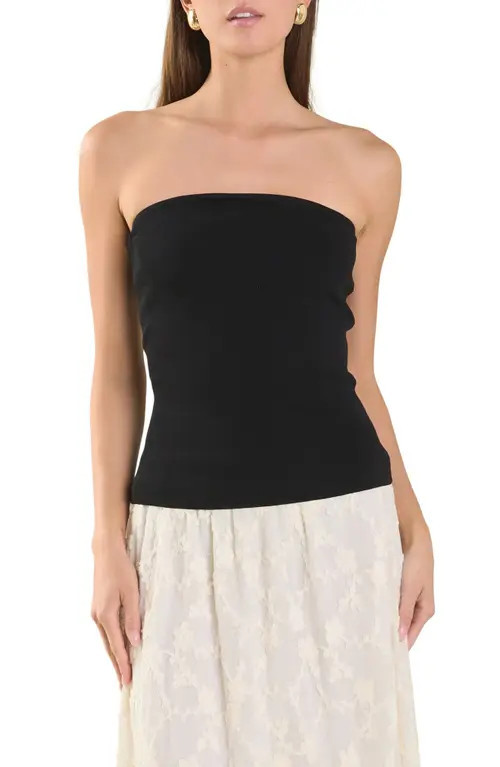 Endless Rose Strapless Knit Top in Black at Nordstrom, Size Medium | Nordstrom