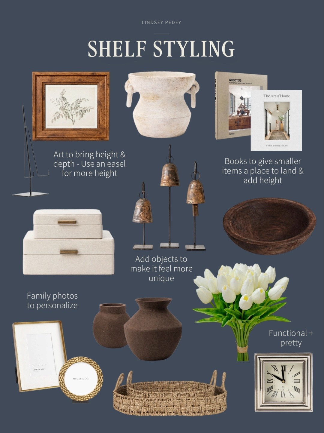 Shelf styling starter kit 

Home decor, spring decor, bowl, bell, object, stem, tulips, Amazon home, Amazon, fine, budget, friendly, designer, dupe, McGee and Co, studio, McGee, art, coffee, table, book, frame, tablecloth, tray ￼

#LTKSeasonal #LTKSaleAlert #LTKHome