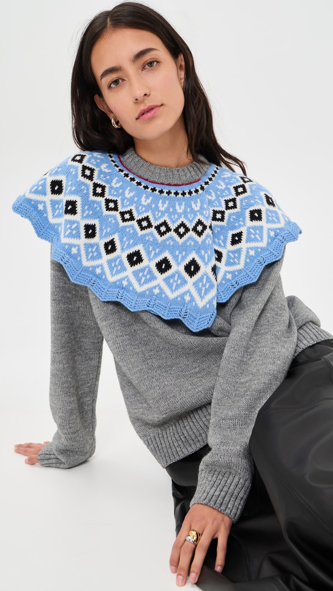 MSGM | Fair Isle Cape Sweater — shop this pick from Emily's edit