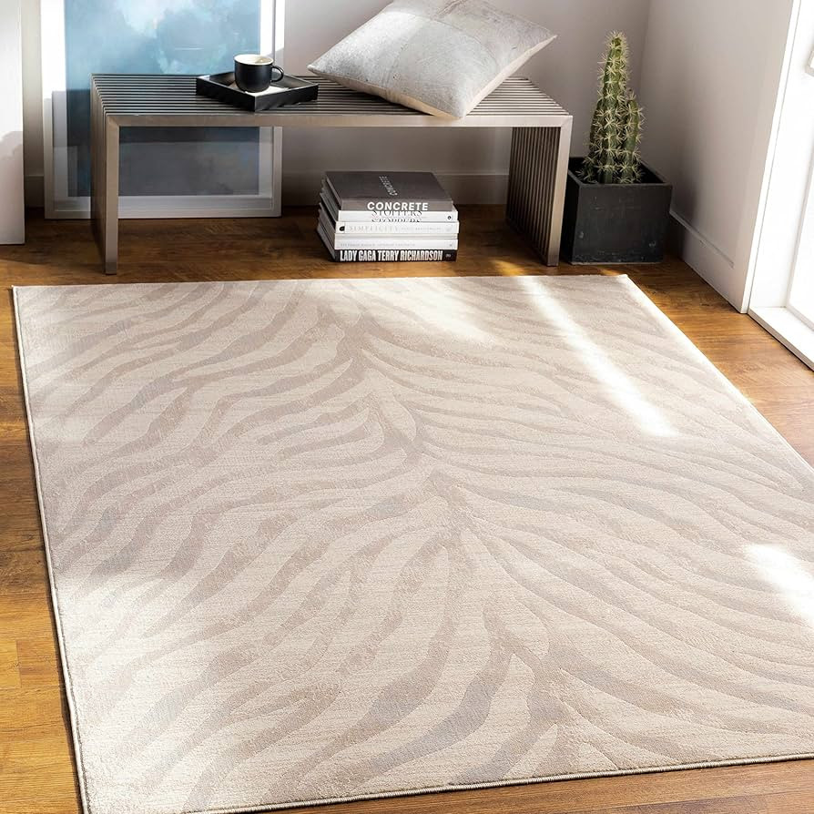 Hauteloom Manteca Animal Zebra Print Living Room Bedroom Dining Room Area Rug - Distressed Faded ... | Amazon (US)