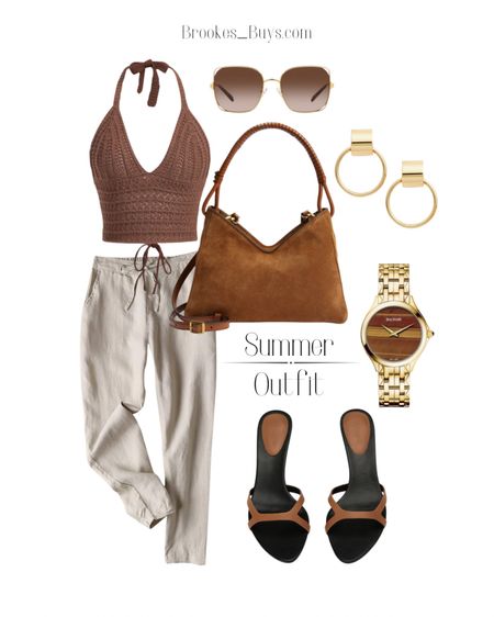 I love these neutral linen pants for summer nights. These sandals are so comfortable.  #neutraloutfit #summeroutfit #sandals

#LTKShoeCrush #LTKU #LTKFindsUnder50