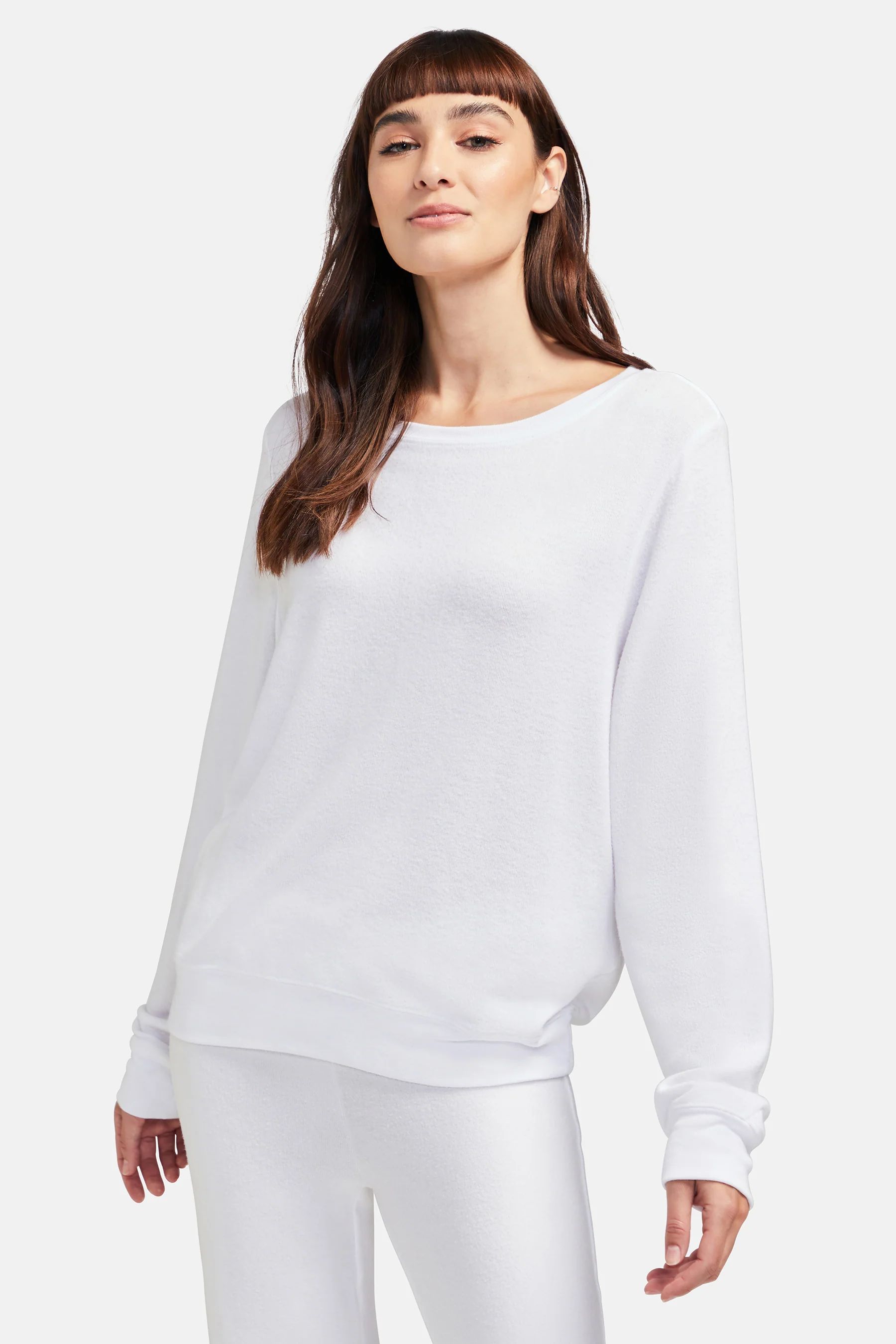 Women's Baggy Beach Jumper White Oversized Pullover | Wildfox