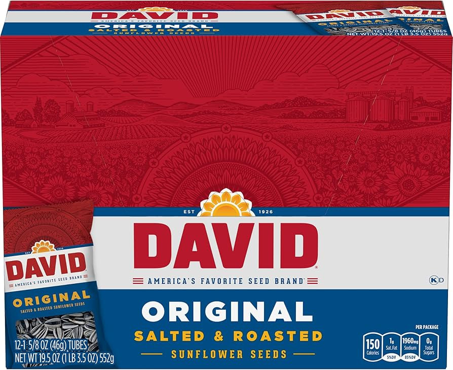DAVID Sunflower Seeds, Original Flavor, 1.625 oz. (Pack of 12) | Amazon (US)