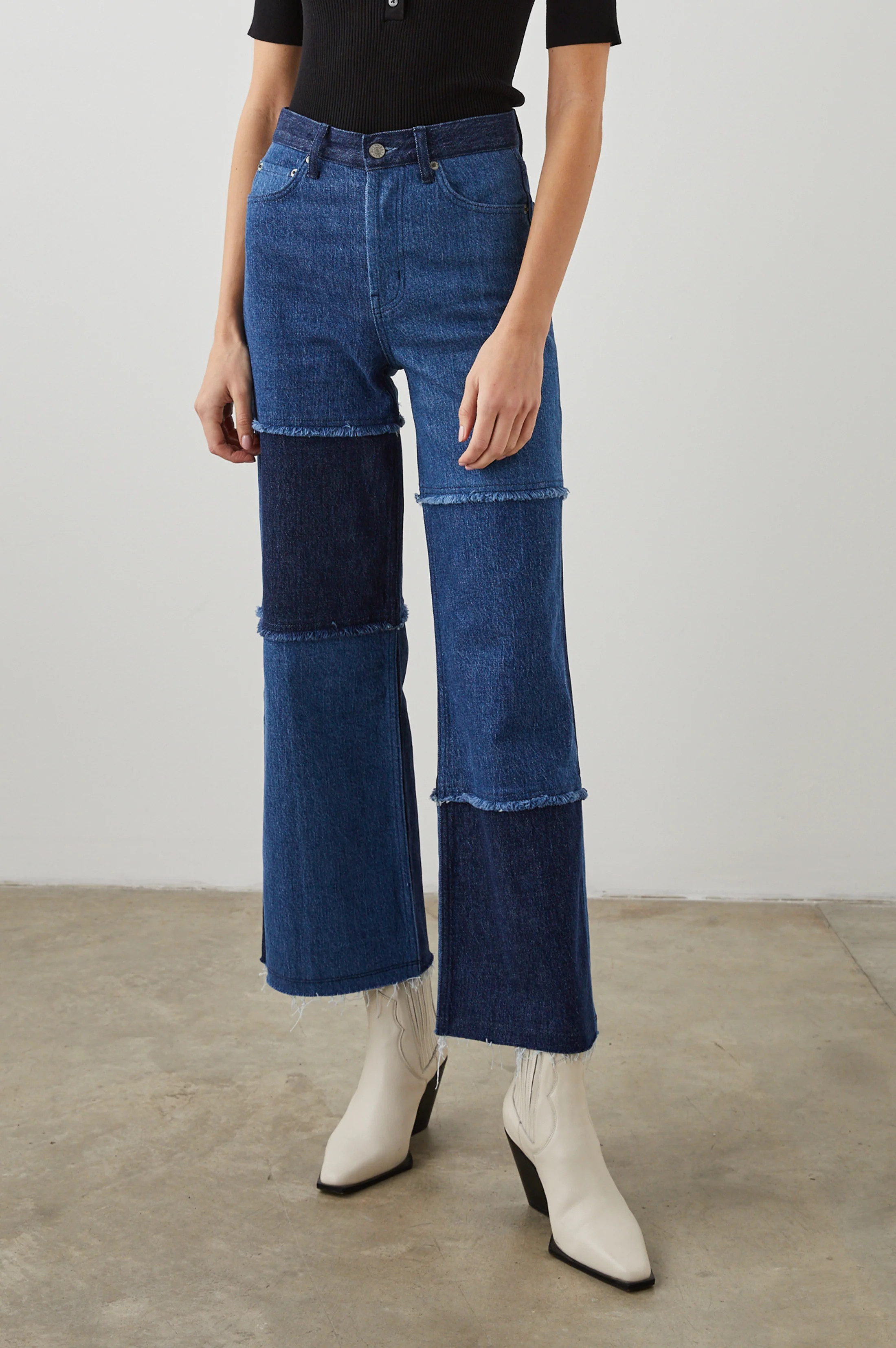 GETTY CROP WIDE LEG - INDIGO PATCHWORK | Rails