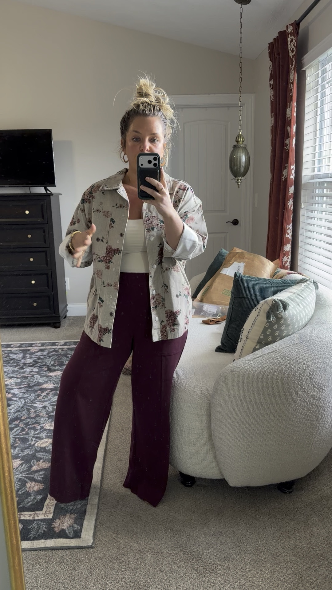 Cutest floral Target denim jacket & Amazon pants that feel so high end! I sized down to a small in the jacket & wearing my true size large in the pants  

#LTKMidsize #LTKPetite