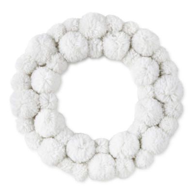 North Pole Trading Co. Pom Pom Christmas Wreath | JCPenney