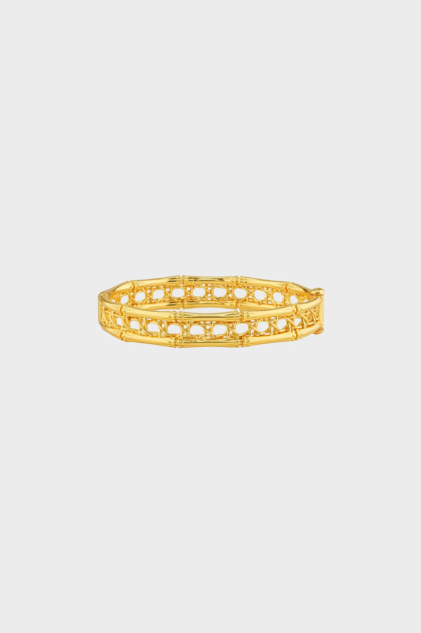 Gold Veranda Caning Hinged Bangle | Tuckernuck (US)