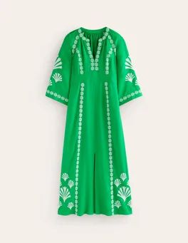 Una Linen Embroidered Dress | Boden (US)
