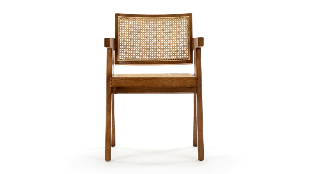 Jeanneret - Jeanneret Dining Chair With Arms, Walnut | Interior Icons