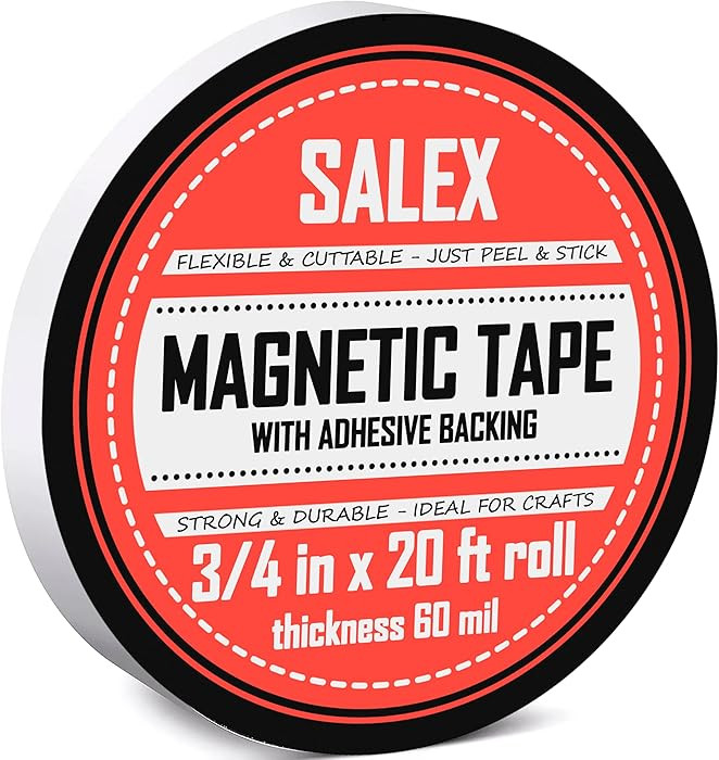 Magnetic Tape with Adhesive Backing 3/4 inch Wide - Thick 60 mil Magnet Tape Roll to Make Sticky ... | Amazon (US)