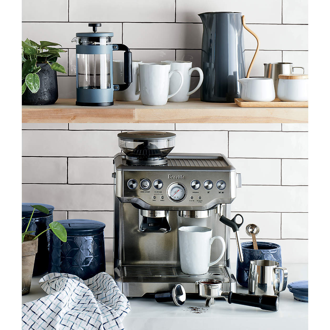 Breville Barista Express Stainless Steel Espresso Machine with Steam Wand + Reviews | Crate & Bar... | Crate & Barrel