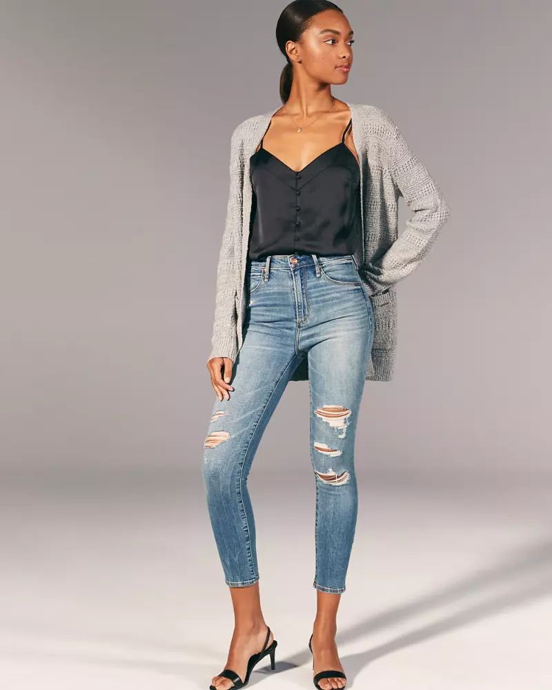 Womens High Rise Super Skinny Ankle Jeans | Womens Bottoms | Abercrombie.com | Abercrombie & Fitch US & UK