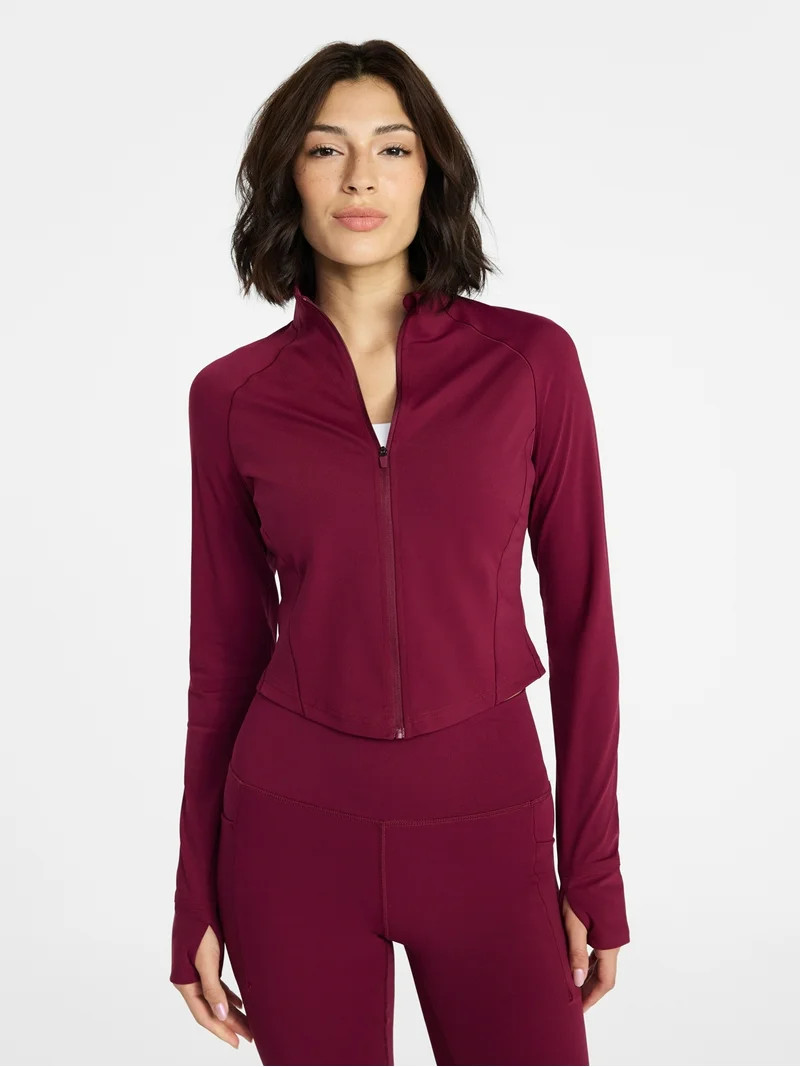 Avia Women's SoftSculpt Cropped Jacket, Sizes XS-XXXL - Walmart.com | Walmart (US)