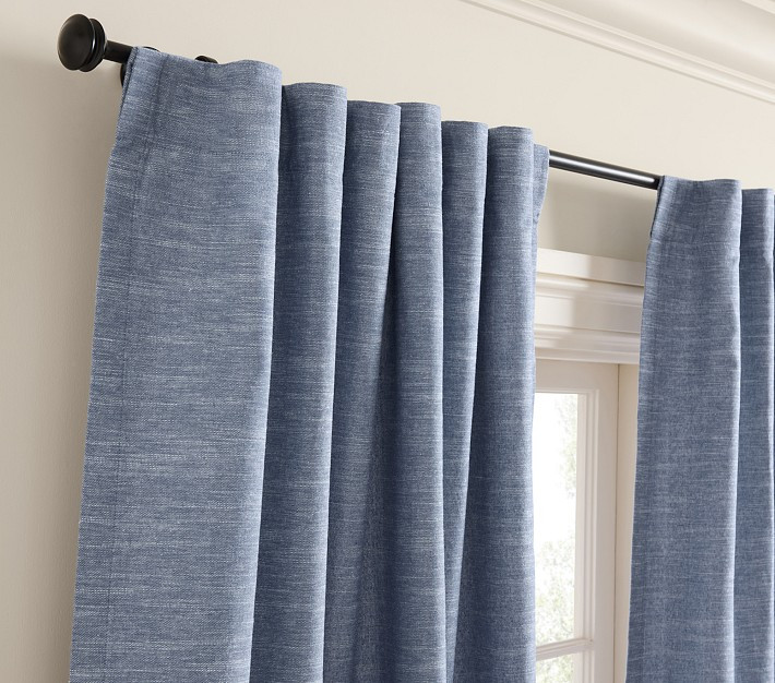 Evelyn Linen Light Filtering Curtain | Pottery Barn Kids