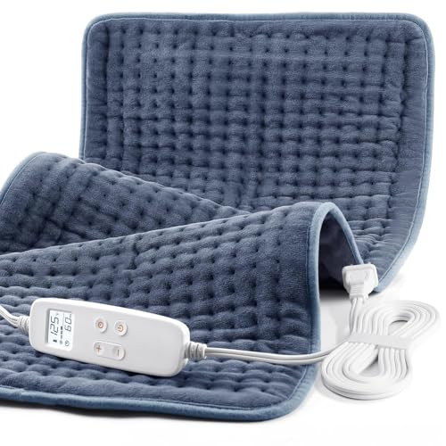 VAAGHANM Heating Pad: 33 x 17 inches Electric Heating Pad for Back -Extra Large Heat Pad for Shoulder/Neck/Knee/Arms - Upgraded 6 Timer & 6 Temperature Controller -Auto Shut Off | Amazon (US)